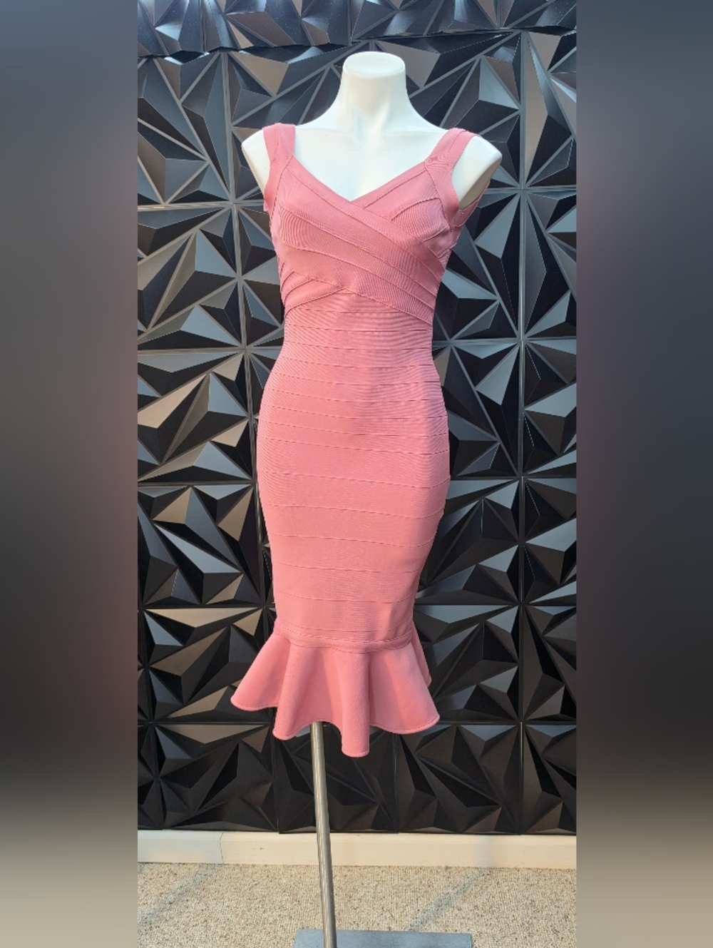 Pink Fitted Mermaid bandage Dress - Brand